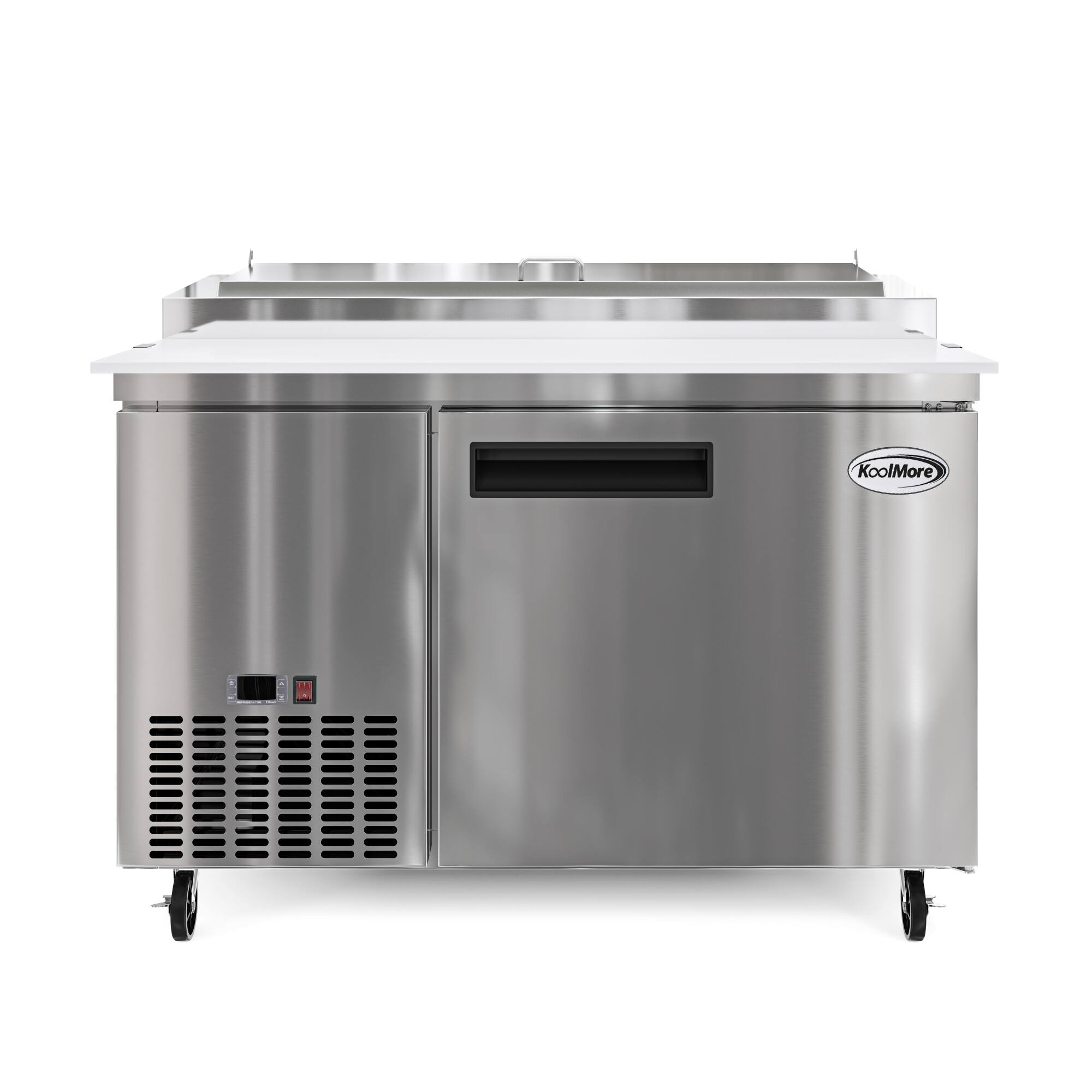 Left. Koolmore - 50 in. One Door Commercial Pizza Prep Refrigerator in Stainless-Steel (KM-RPPS-1DSS) - Stainless-Steel.