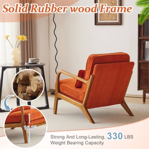 Solid Rubber wood Frame 16.1" Strong And Long-Lasting, 330 LBS Weight Bearing Capacity
