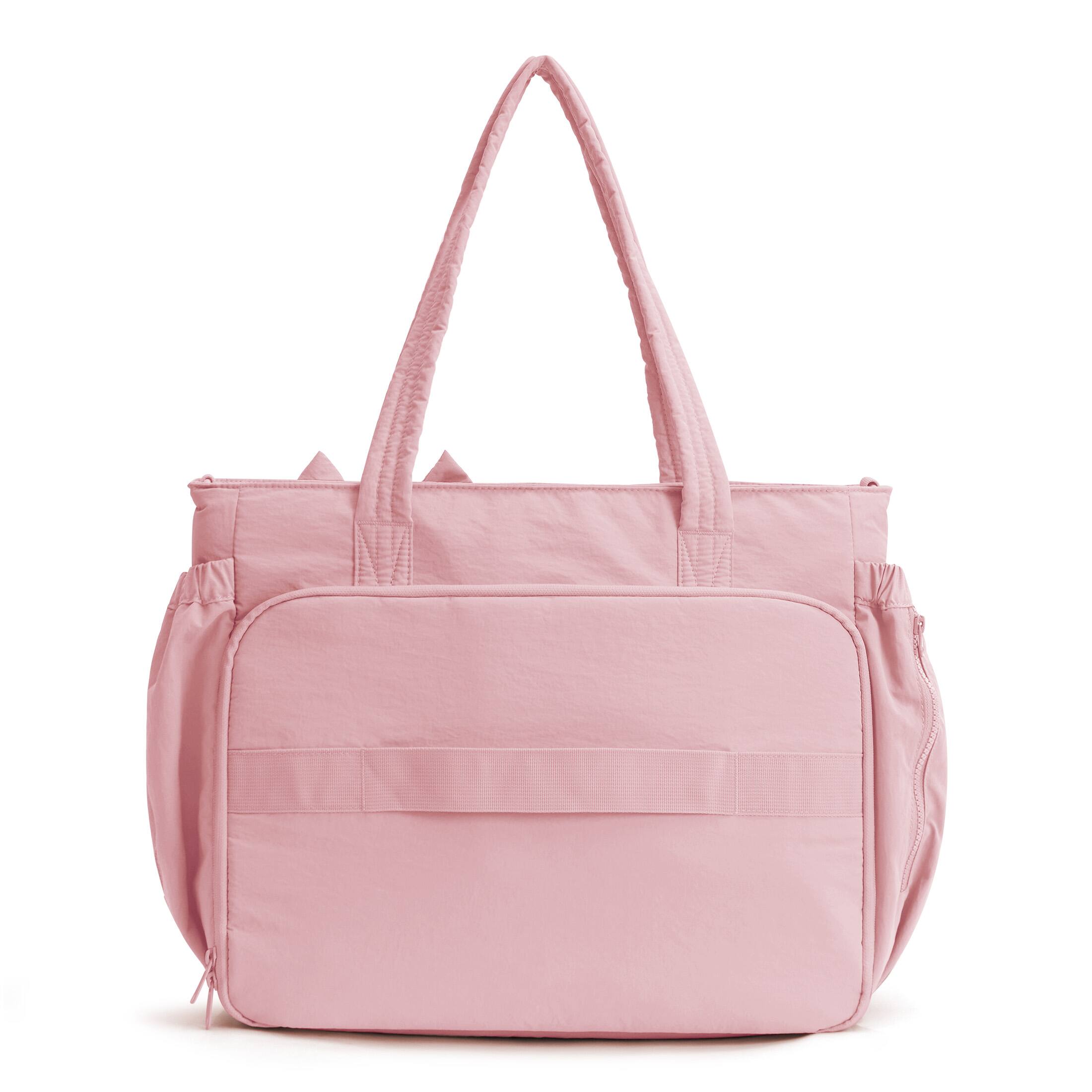 Back. Bagsmart - Bloom Everyday Tote, Diaper Bag with 180° Wet/Dry Compartment & Detachable Bottle Pouch for Travel & Daily Use - Pale Pink.