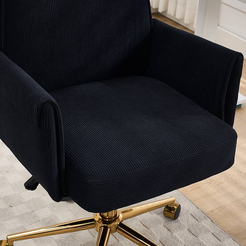 Left. GOODSILO - Adjustable Ergonomic Swivel Office Chair - Comfortable Backrest Seat for Home & Work - Black.