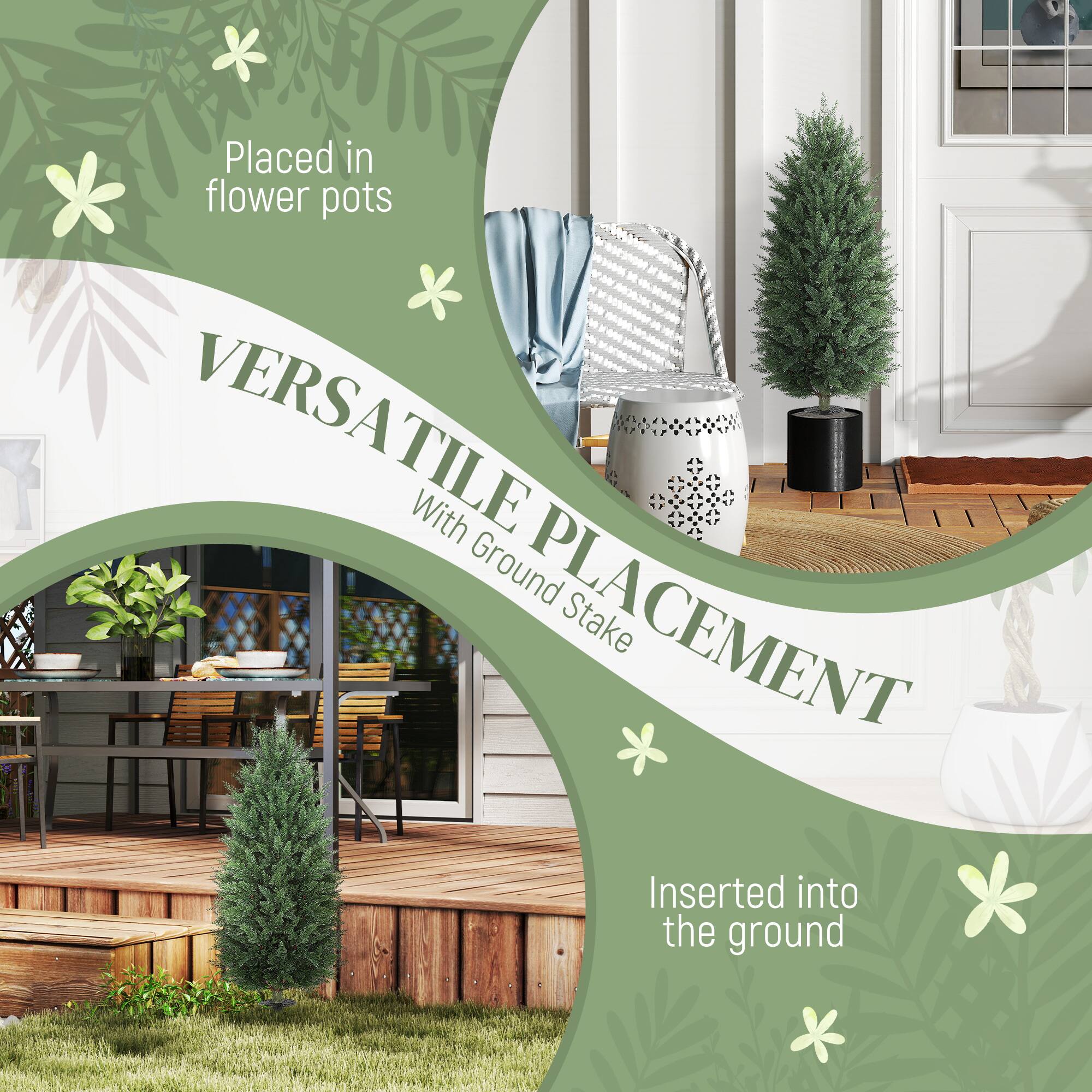 Placed in flower pots, Inserted into the ground, Versatile with ground placement stake