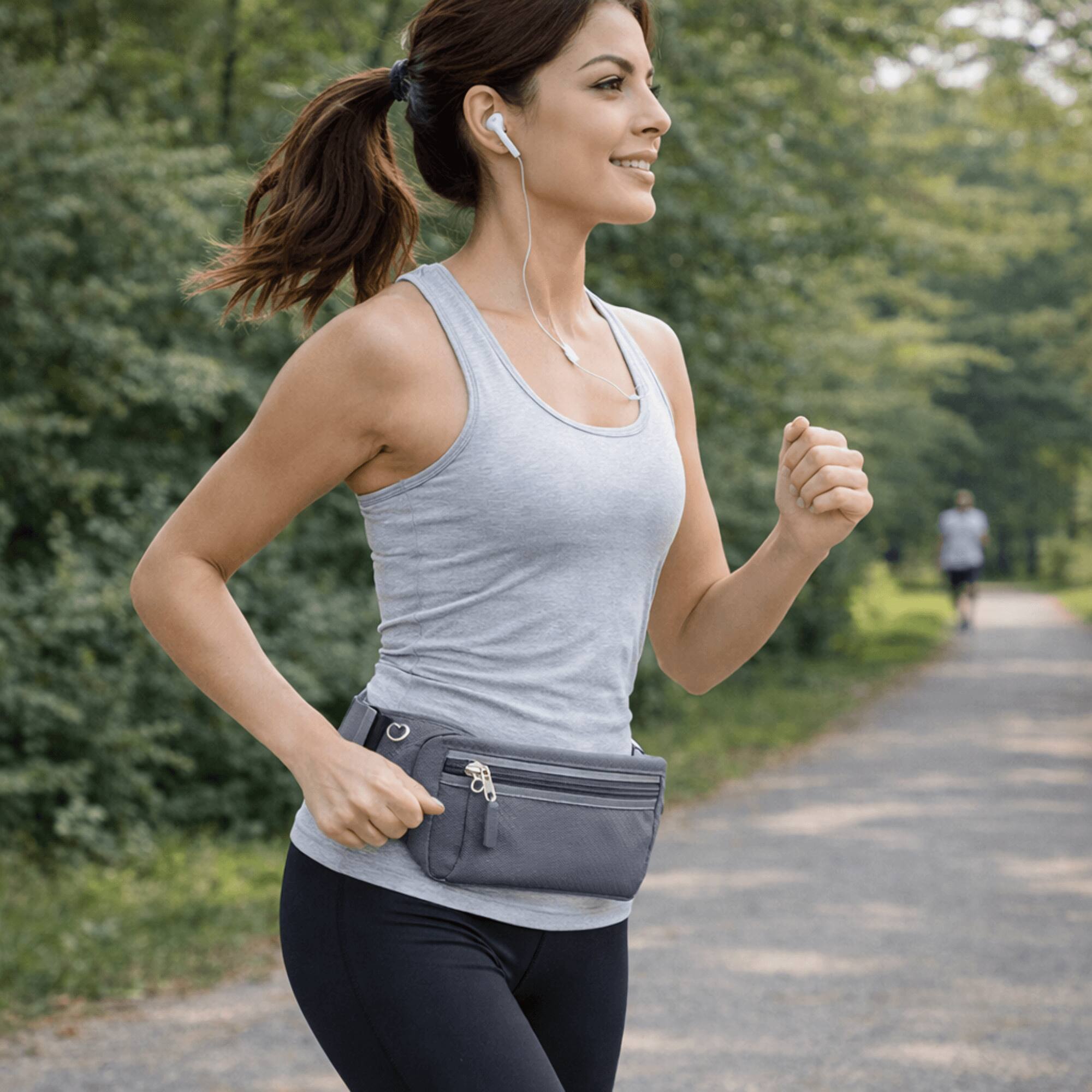 Alt View 5. XGear Fitness - Waterproof Fanny Pack for Running and Travel - Grey.