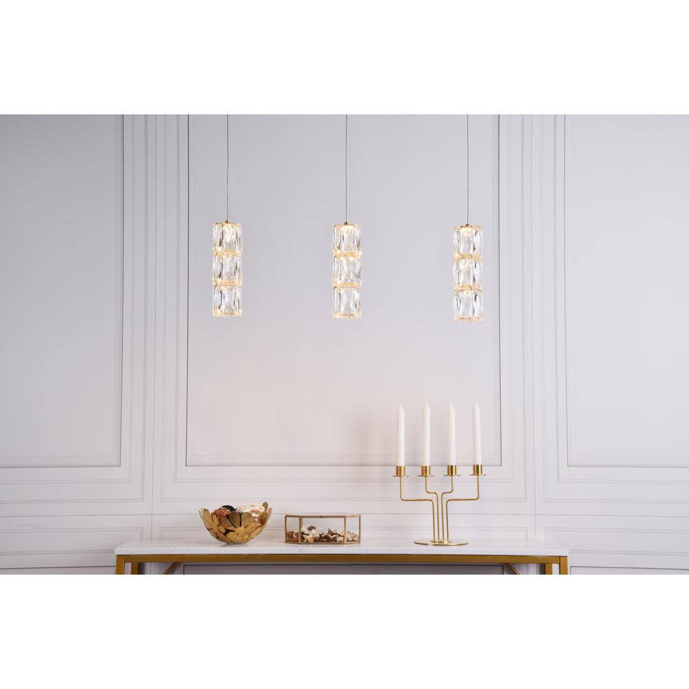 Alt View 1. Elegant Lighting - Polaris LED light gold Pendant Clear Royal Cut Crystal - Gold.