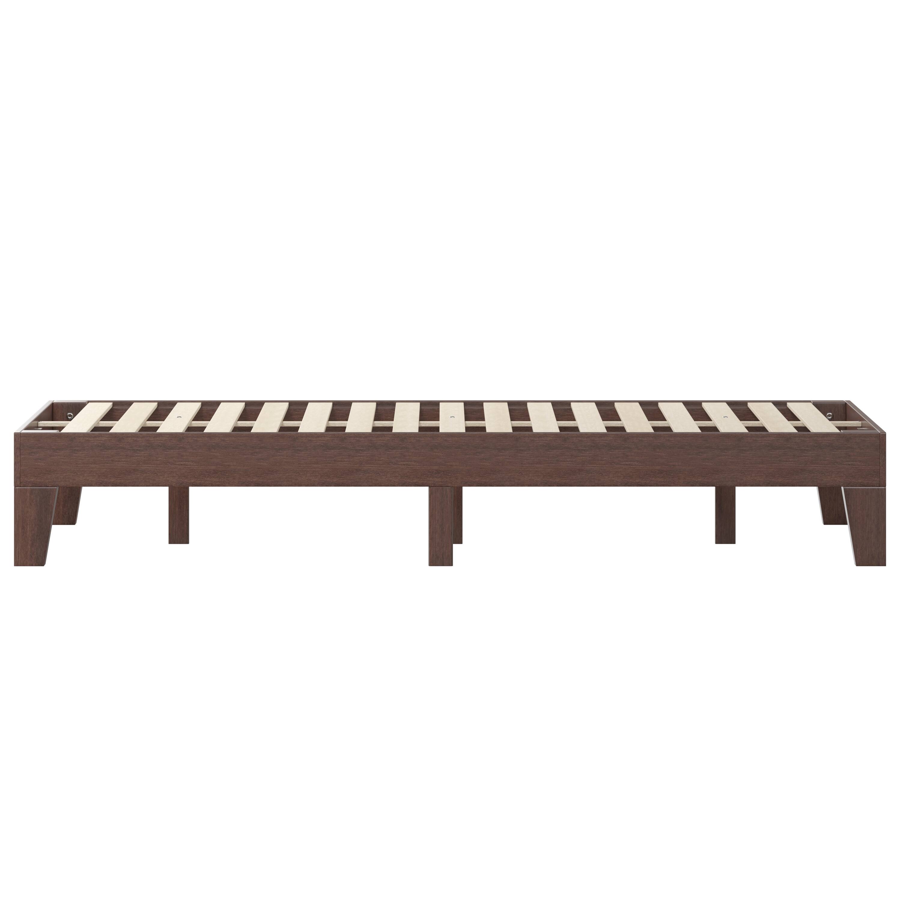 Alt View 7. Emma + Oliver - Avila Wooden Platform Bed with Wooden Support Slats; No Box Spring or Foundation Required - Walnut.