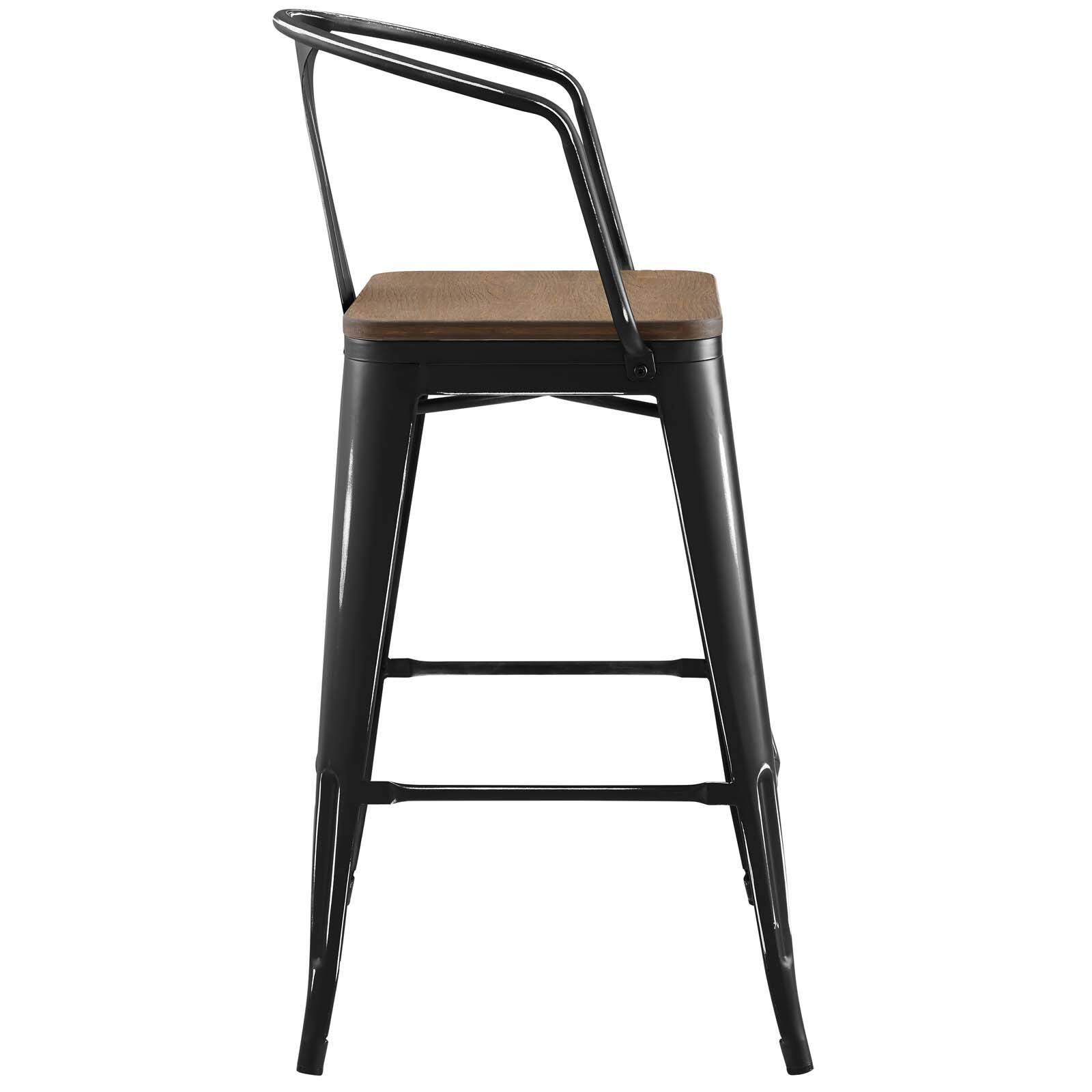 Back. Modway - Promenade Bar Stool Set of 4 by Modway - Black.