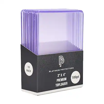 10 PACK PLATINUM PROTECTORS 3" X 4" 100pt PREMIUM TOPLOADER