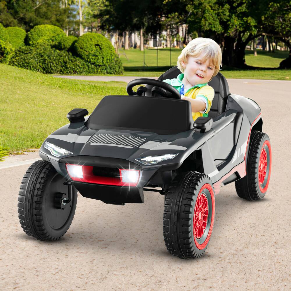 Back. SlickBlue - E-Tron Battery-Powered Ride-On Car for Kids - Grey.