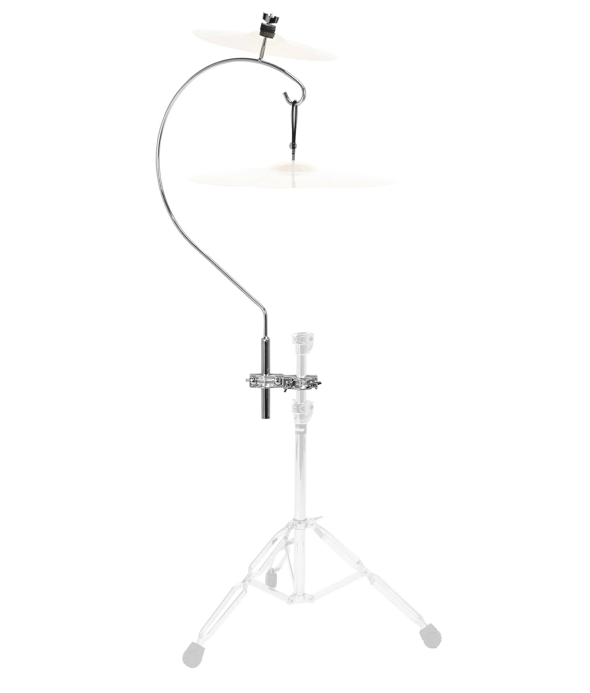Angle. Gibraltar Hardware - Suspended Cymbal Arm with Two Way Multi Clamp, Secondary Cymbal Post Stacker, Orchestral Percussion Hardware.