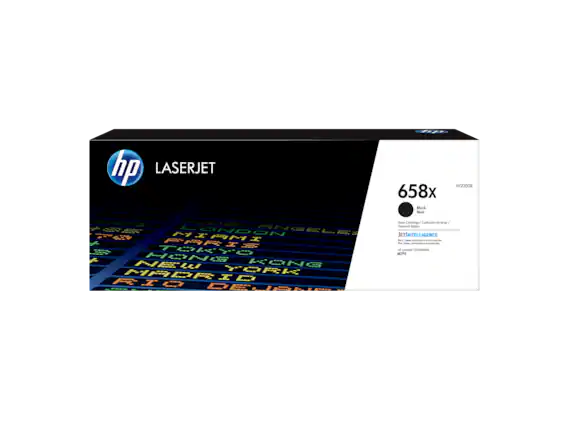 Sure, here is the corrected and grouped text:
---
**HP LASERJET**
**658x**
**W2000X**
**Noir**
**Toner Cartridge / Cartouche de toner**
**JETINTELLIGENCE**
Plus de pages, performance et protection.
**HP LASERJET ENTERPRISE**
**M751**
---
**RGROEN**
**hp LASERJET M4 W2000X 658x**
**Einch Neir Soner Coridge Carbouche de tmer PX Tomeranc**
**- 2ee ONDON PNSELE ANGE PA 21 JETINTELLIGENCE LAMI - Fage - - - PAR R I - C - - TORYO - LAUREI TUMSN - MPM1 K HANE KONG NEW MADR TORK i - Fio DE DEJANE**
---
**Cities listed on the box:**
- PARIS
- LONDON
- NEW YORK
- TOKYO
- MADRID
- DEJANE
---