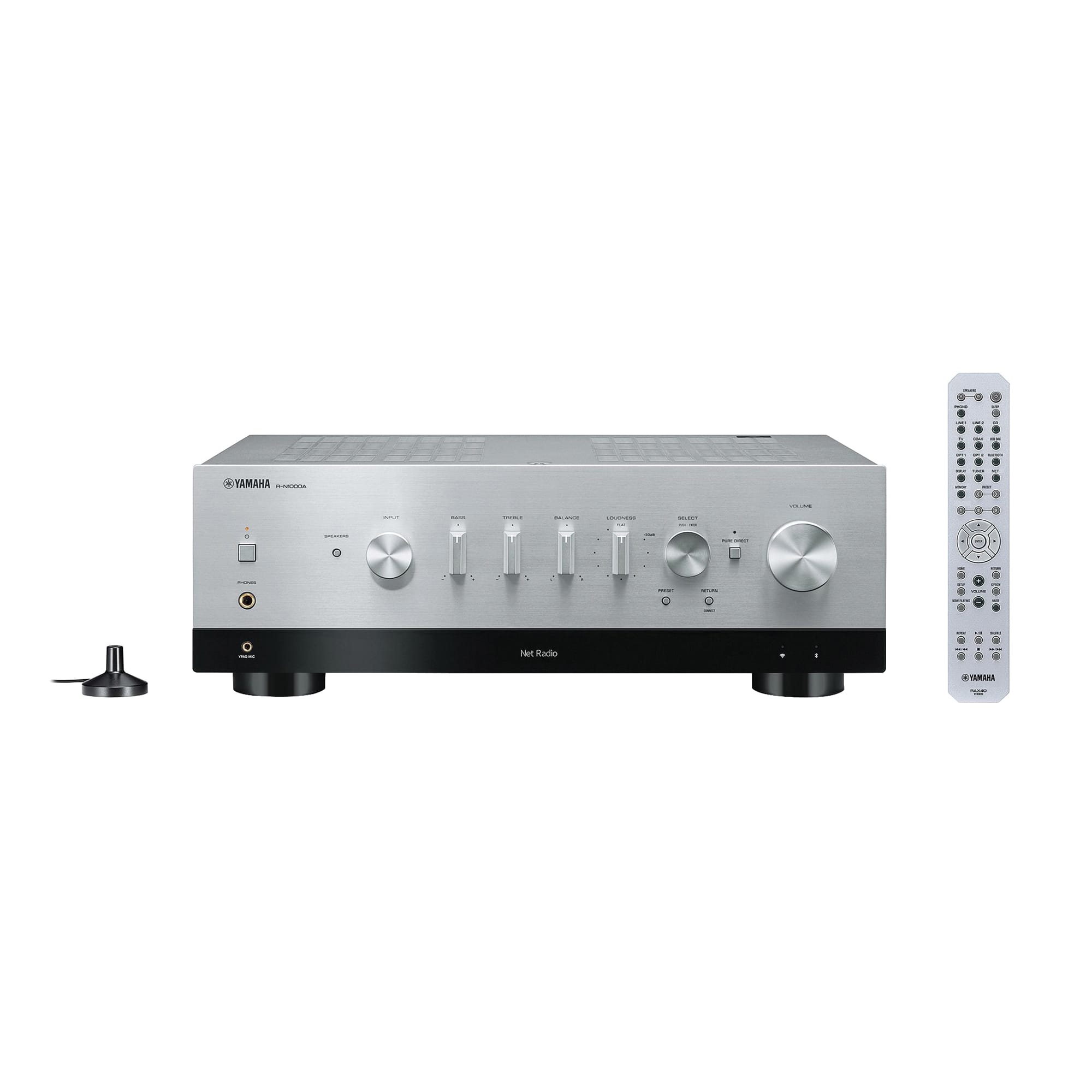 Yamaha - Bluetooth 240-Watt 2.0-Channel Network Stereo Receiver with Remote - Silver - Front_Zoom