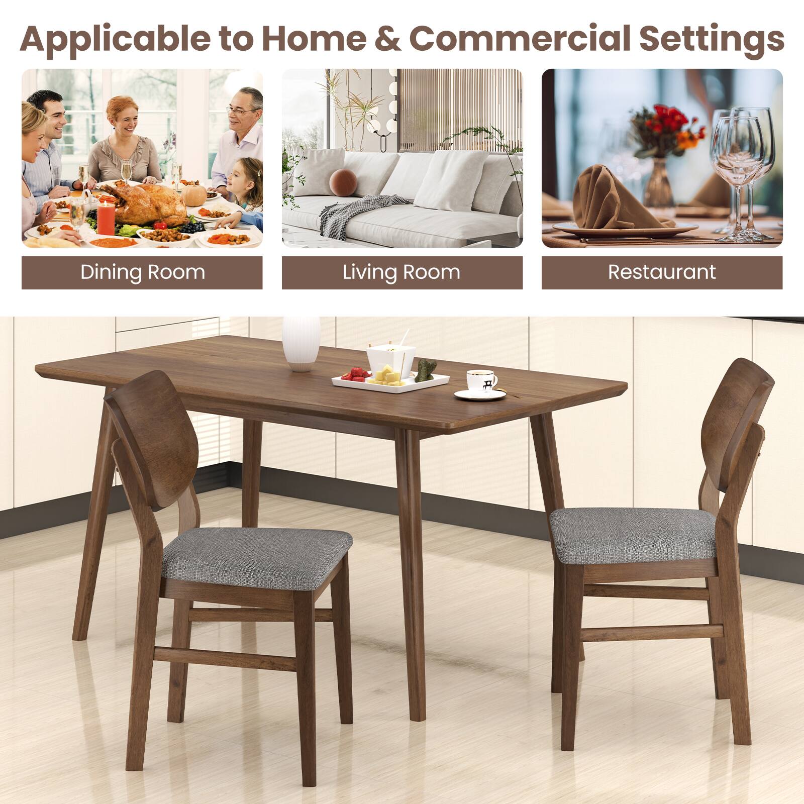 Applicable to Home & Commercial Settings

Dining Room  
Living Room  
Restaurant