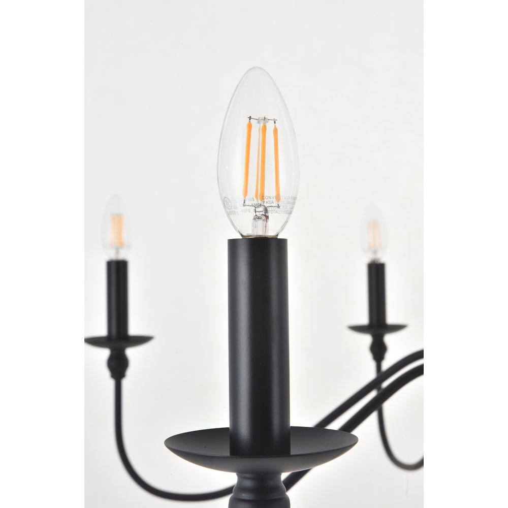 Alt View 1. Living District - Rohan 8 light Matte Black Pendant - Matte Black.