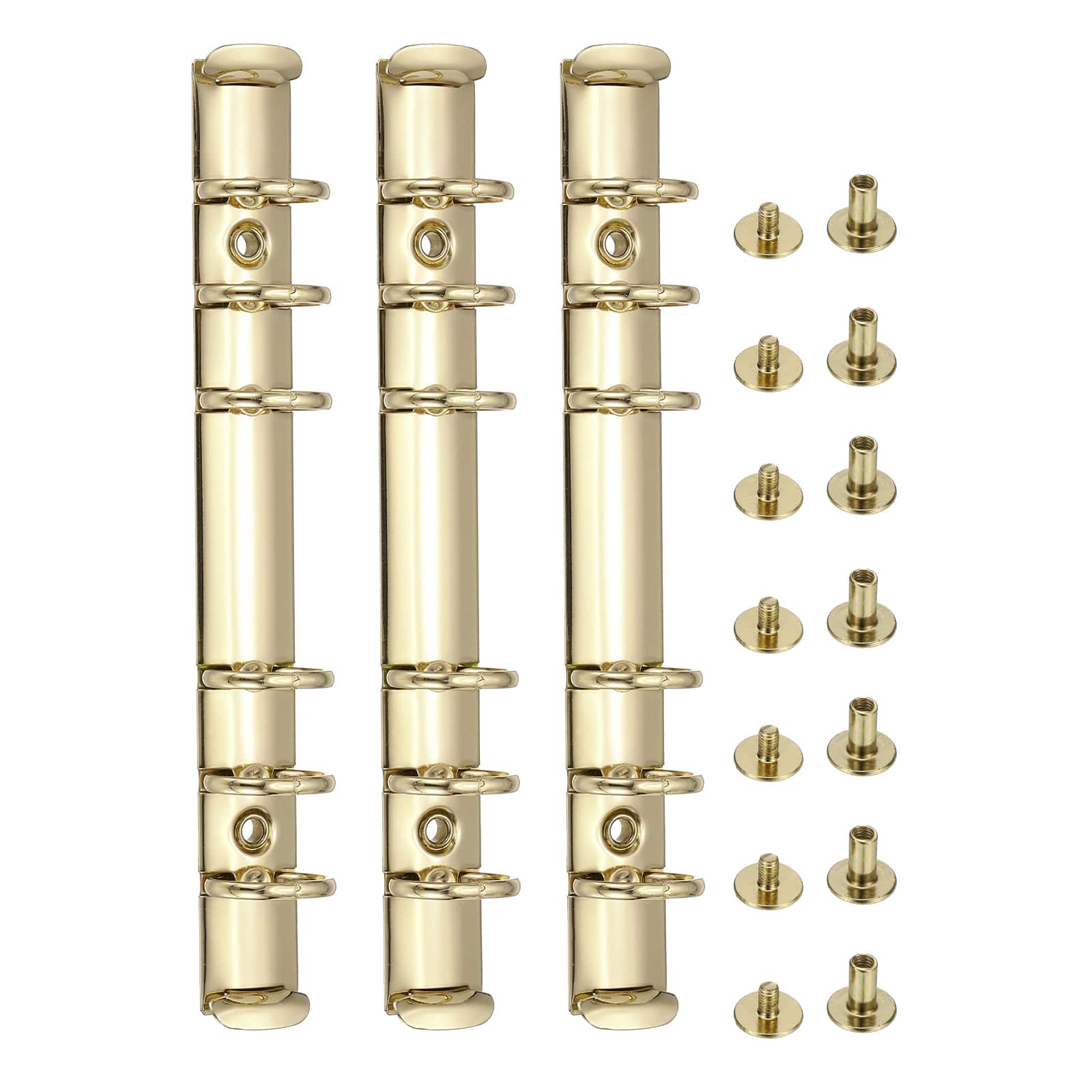 Unique Bargains - 3 Sets 6-Hole Ring Binder, A6 20mm Book Binding Kit Planner Maker Binder Ring Clip Mechanisms with Screw - Gold price history on PriceWatchPro