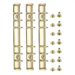 Unique Bargains - 3 Sets 6-Hole Ring Binder, A6 20mm Book Binding Kit Planner Maker Binder Ring Clip Mechanisms with Screw - Gold