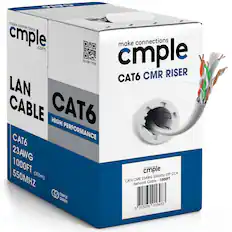 CK6 make connections cmple .com make connections scan me cmple CAT6 CMR RISER LAN CABLE CAT6 HIGH PERFORMANCE 23AWG 1000FT cmple mais ningo UTP CCA 550MHZ (305m) CMR 23AWG Cable - 1000FT 550Mhz 1000FT CAT . Network Cable G CMPLE GREEN 815239 016483 0