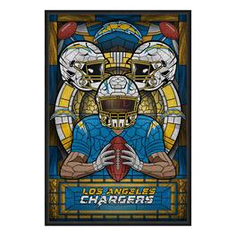 Sporticulture - Los Angeles Chargers Framed Stained Glass Art Print - Blue
