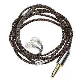 Unique Bargains - IEM Earphone Cable 1.2M, 28AWG 4-Core High Purity Silver-Plated HiFi Replacement for Ananda Arya HE400SE (4.4mm, TFZ) - Black Brown