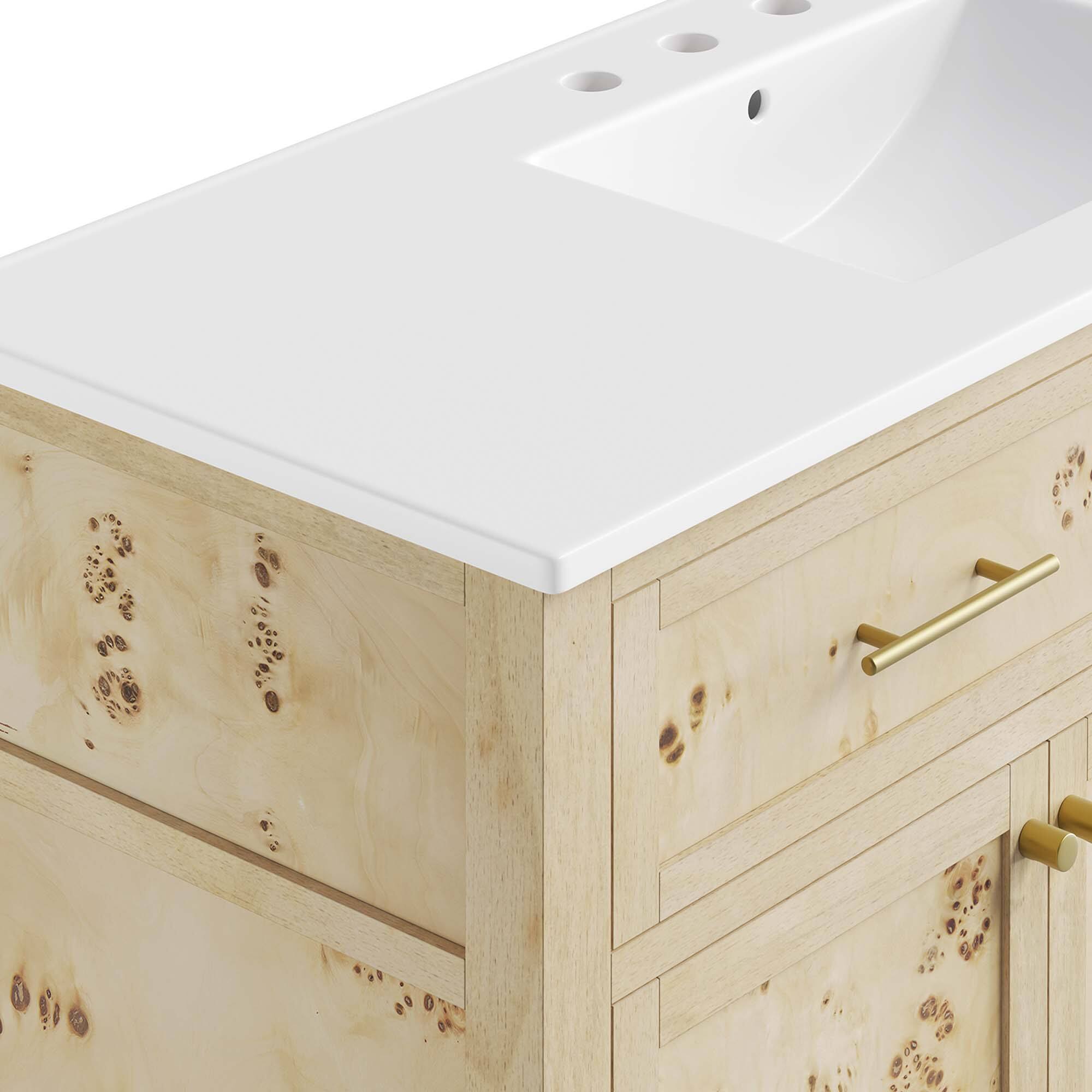 Alt View 7. Modway - Elysian Bathroom Cabinet Basin Not Included by Modway - White Burl.