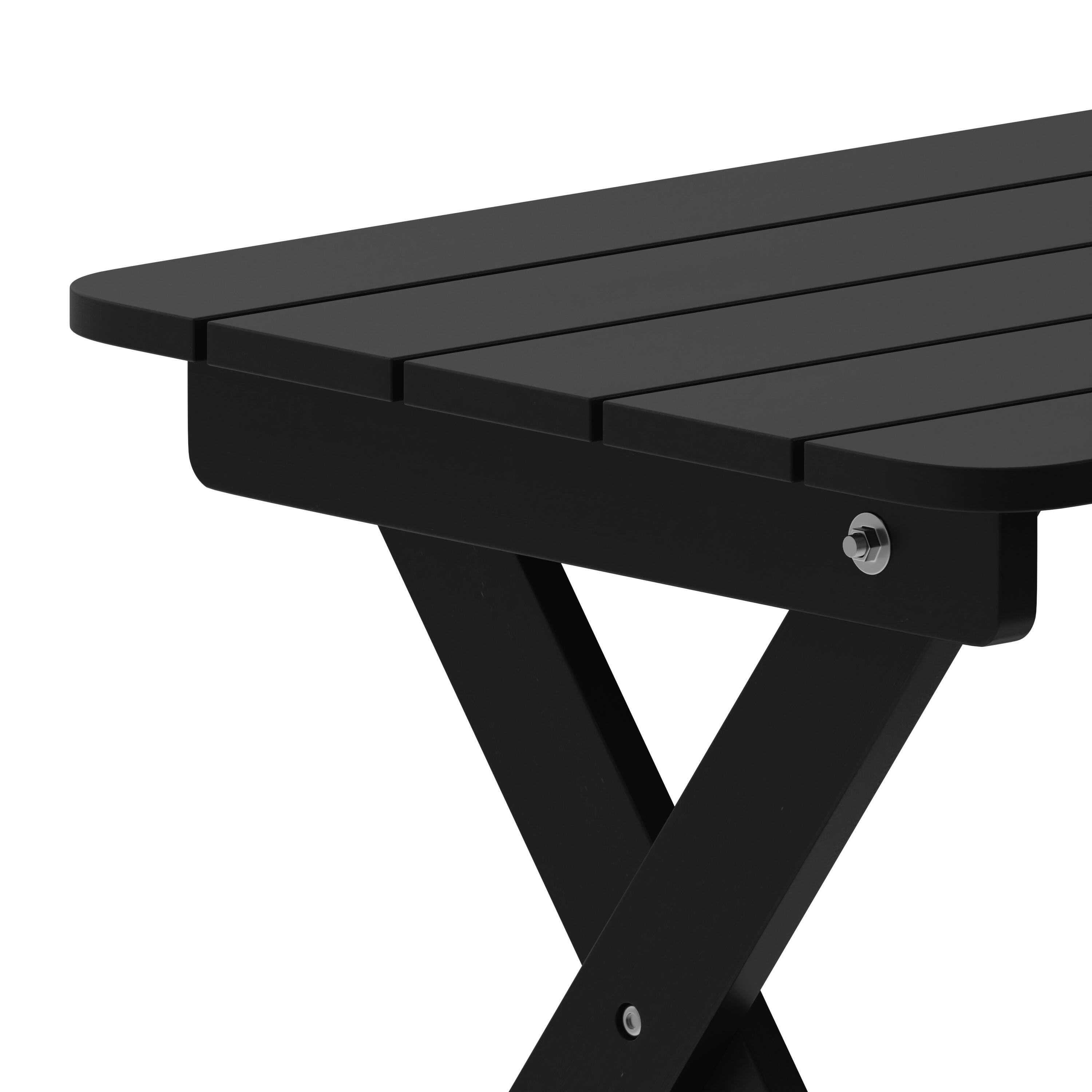 Alt View 10. Emma + Oliver - 3pc Indoor/Outdoor Set with 2 Adirondack Lounge Chairs/Folding Side Table - Black.