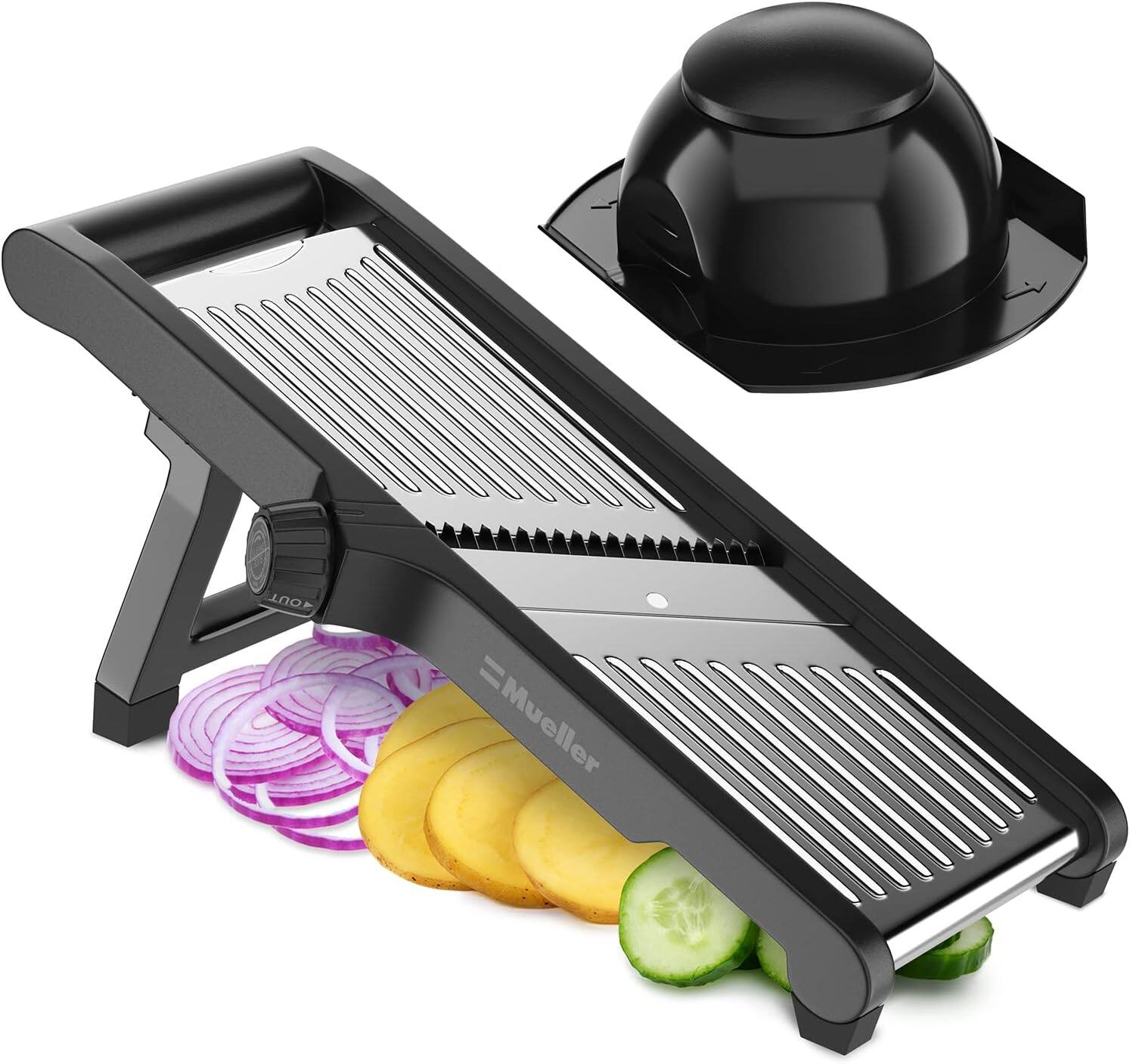 MuellerLiving - Mandoline Slicer for Kitchen, Slice or Julienne, Vegetable Chopper, Fruit Slicer - Stainless Steel