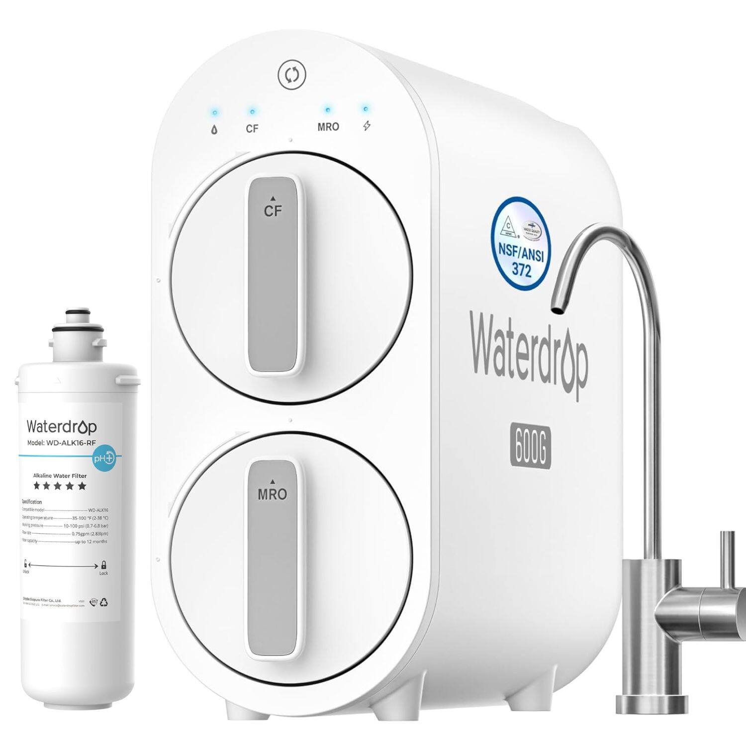Waterdrop - G2P600 Reverse Osmosis System Extra WD-ALK16 Water Filter - White price history on PriceWatchPro