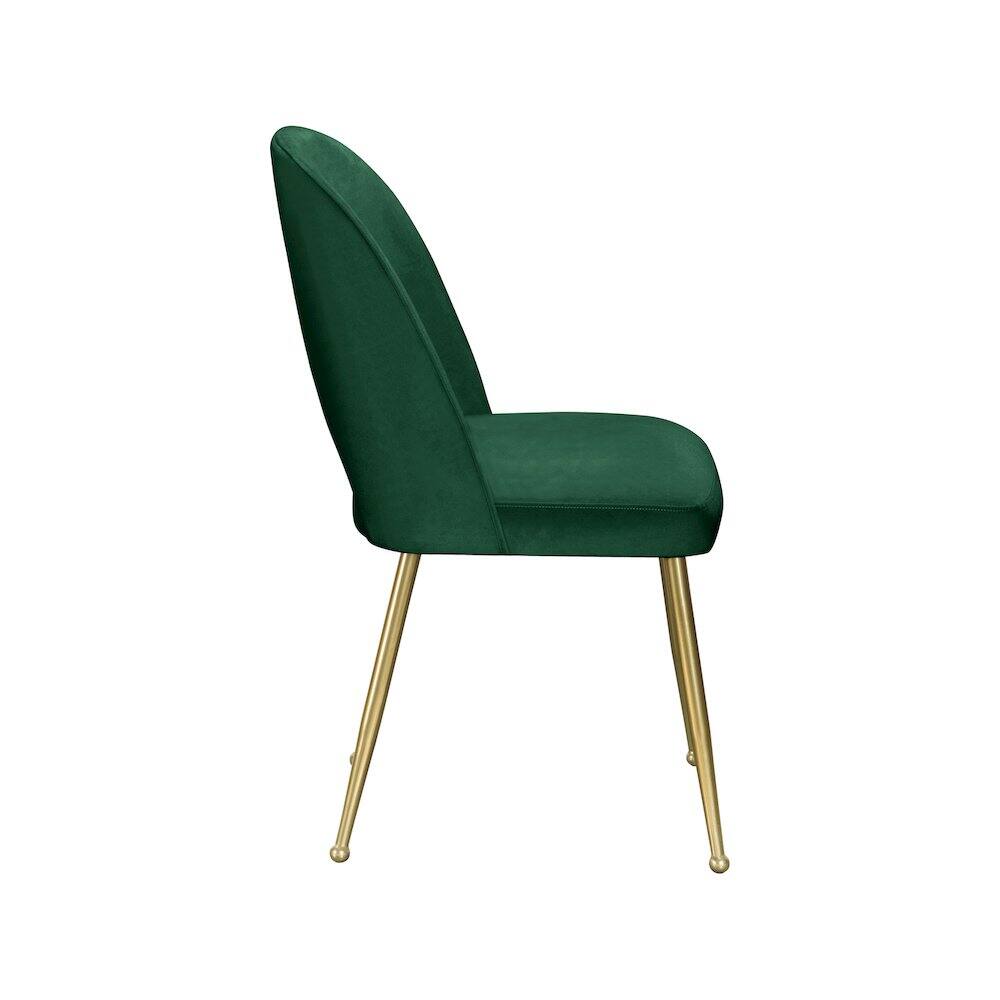 Alt View 4. Meridian Furniture - Logan Green Velvet Dining Chair, Set of 2 - Green.