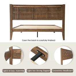 East West Furniture - Queen Wooden Platform Bed Frame - Barnwood