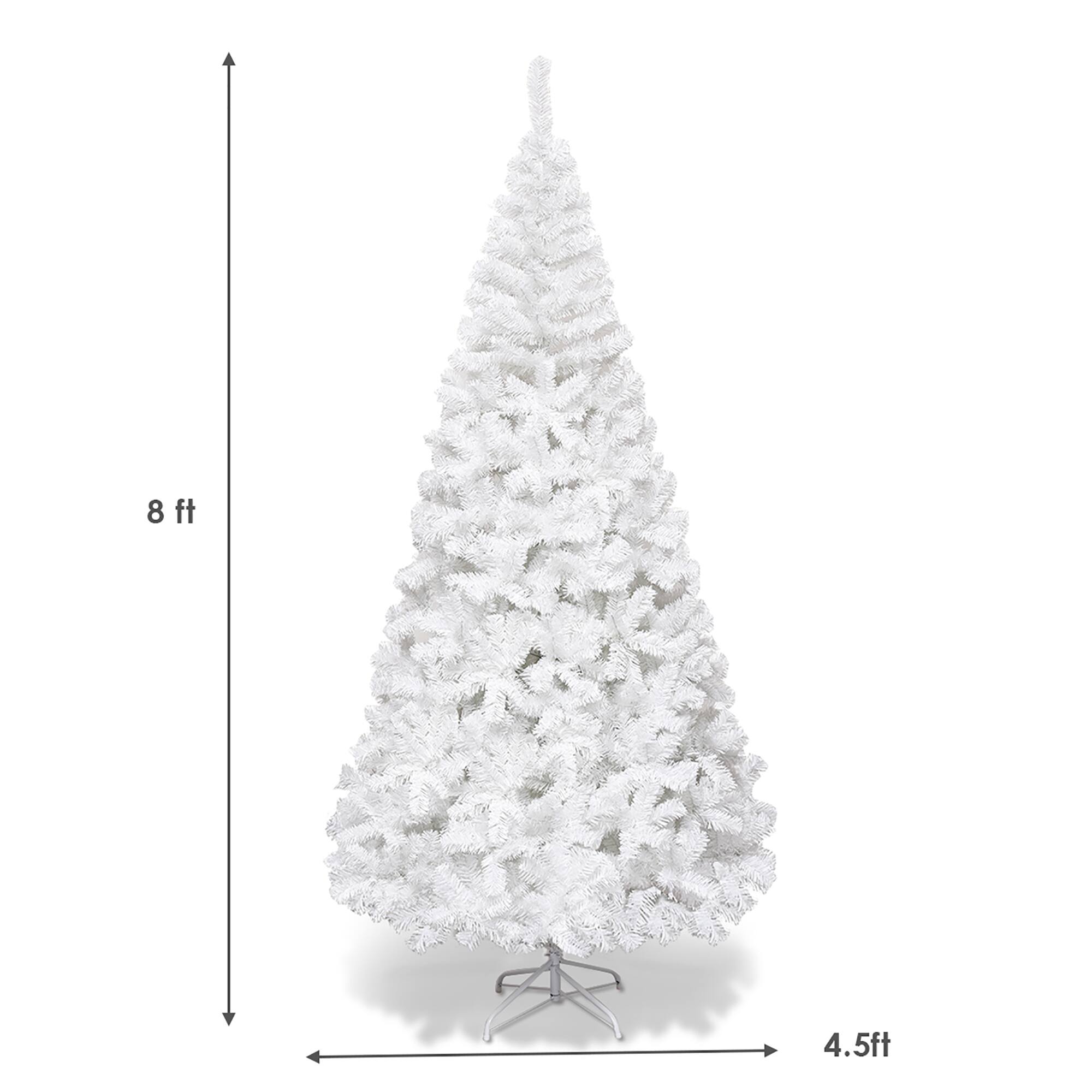 Alt View 14. Costway - 8Ft Artificial PVC Christmas Tree Stand Indoor Outdoor - White.