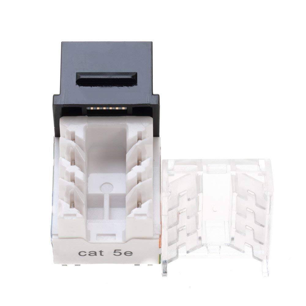 Alt View 1. Cables Direct Online - Cat5e 45° Angled RJ45 Keystone Jack, 8P8C 110 Punch-Down, Gold-Plated Contacts, 1Gbps, ANSI/TIA Compliant - Black.