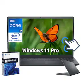 Dell - 15.6" FHD TouchScreen Laptop - Intel Core i7 1355U - 16GB RAM - 1TB SSD - Windows 11 Pro - Carbon Black
