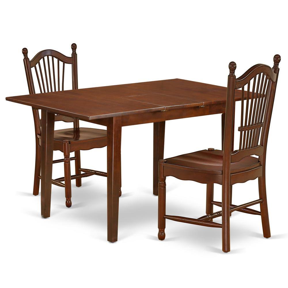 Back. East West Furniture - Dining Room Set Mahogany - Brown.