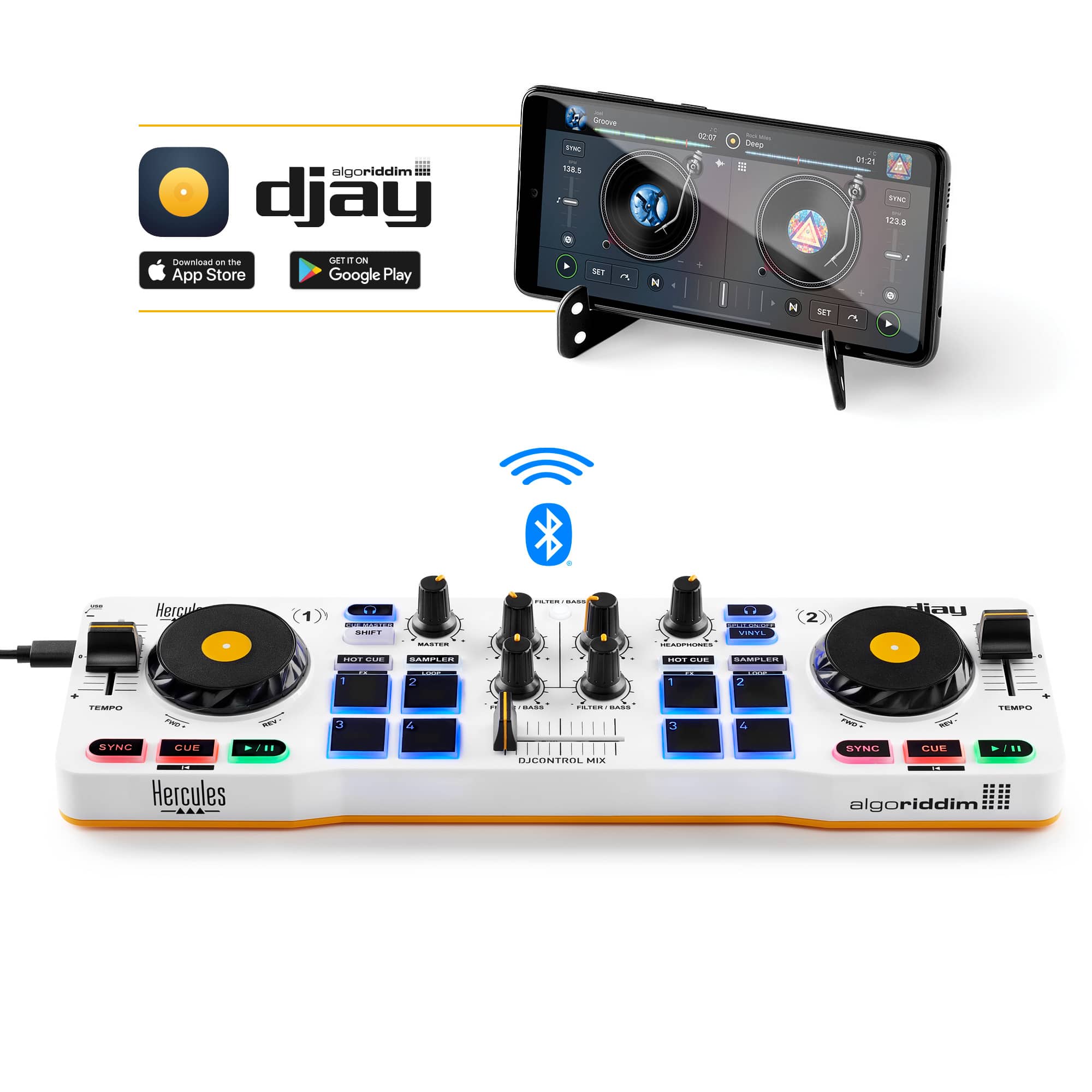 Hercules DJControl Mix Bluetooth Wireless DJ Controller for