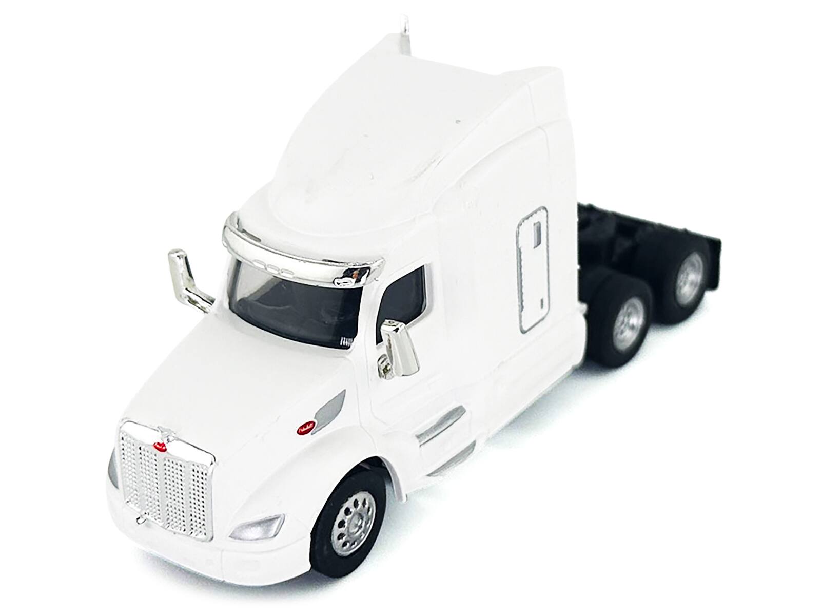 Angle. HO Logistics Replicas - Peterbilt 579 Sleeper Cab White 1/87 (HO) Plastic Model Car by HO Logistics - White.