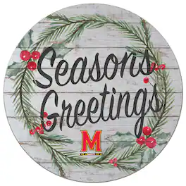 Jardine - Maryland Terrapins 20'' x 20'' Season's Greetings Circle - White
