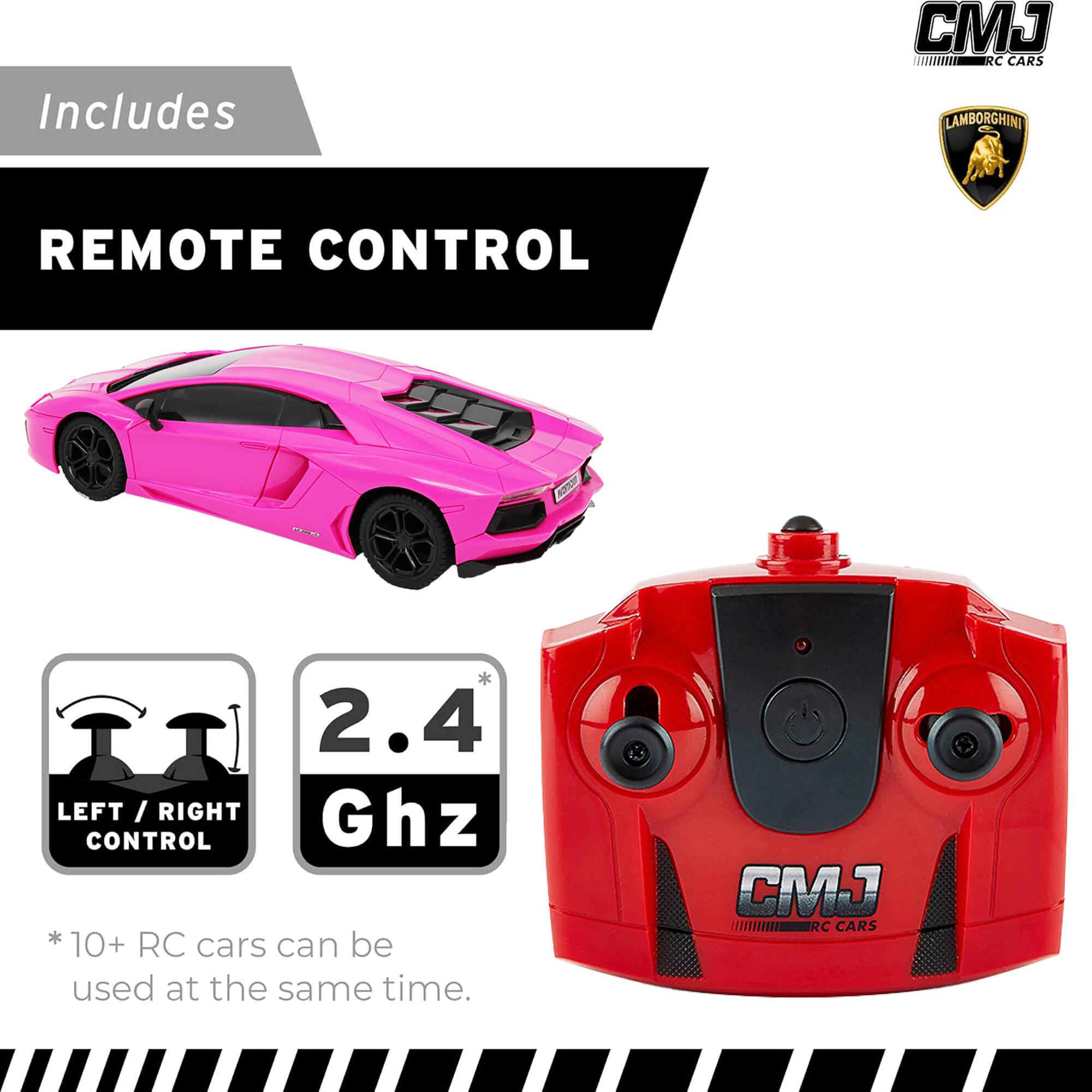 Includes: J RC CARS LAMBORGHINI REMOTE CONTROL * 2.4 GHz CONTROL * 10+ RC cars can be used at the same time. CMJ //I/ RC CARS