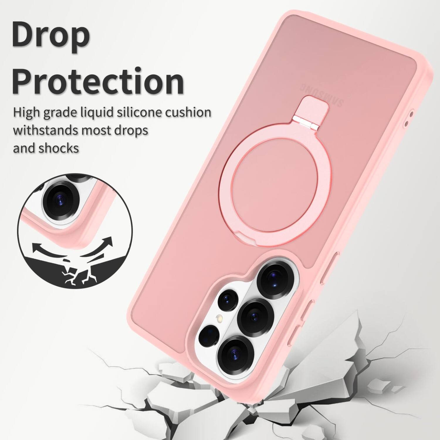 Drop Protection  
High grade liquid silicone cushion withstands most drops and shocks