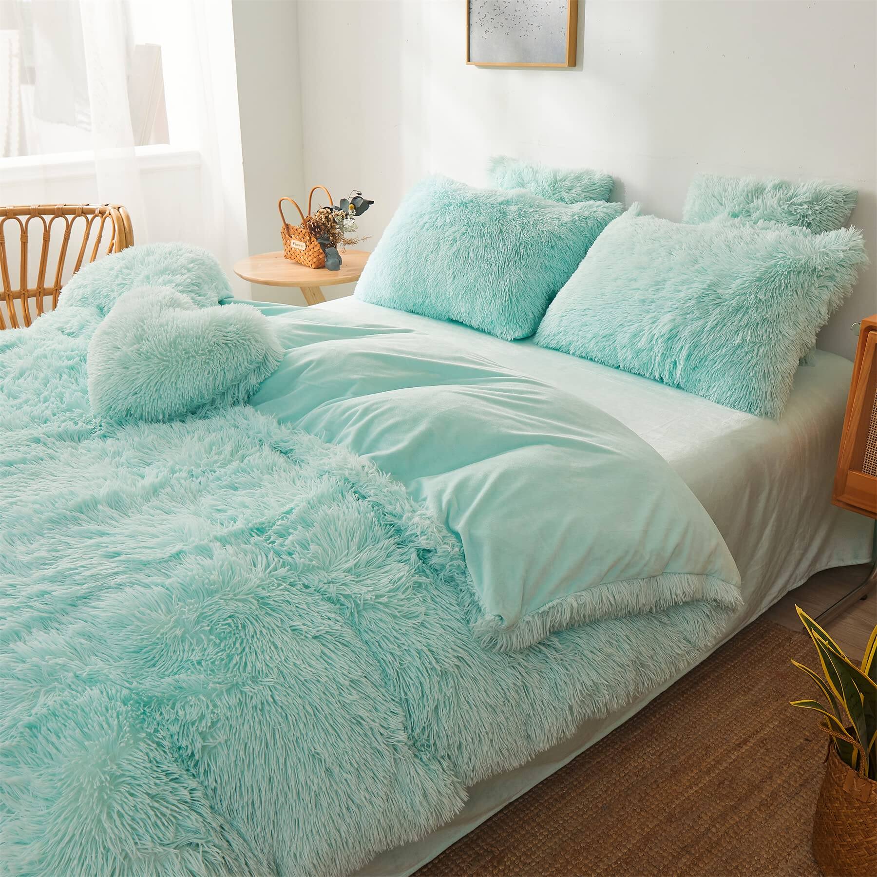 Alt View 1. PO3TICJUNKI3 - Comforter Cover Set Ultra Soft Plush Bedding 1 Faux Duvet 2 Pillow Cases Queen - Dark Grey-Twin.