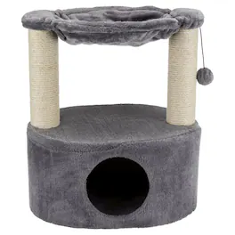 TRIXIE - Baza Grande Plush & Sisal Cat Tree, Cat Condo and Hammock, Cat Toy - Gray