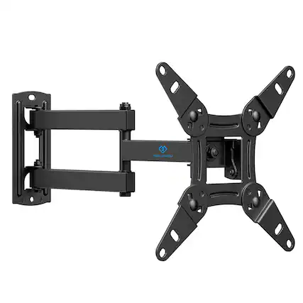 Front. Perlesmith - 13"–43" Full-Motion TV Mount - Black.