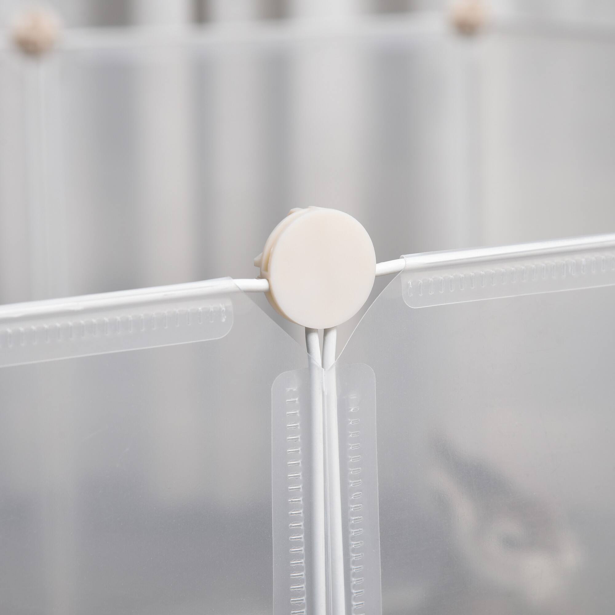 Alt View 5. Pawhut - Pet Playpen DIY Small Animal Cage Open Enclosure, Portable Plastic Fence 12 Panels, Bunny, Chinchilla, Guinea Pig.