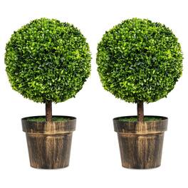 Kadyn - Greenery Decor,Artificial Ball Tree set of 2 with Natural Look and Water Resistance - Green