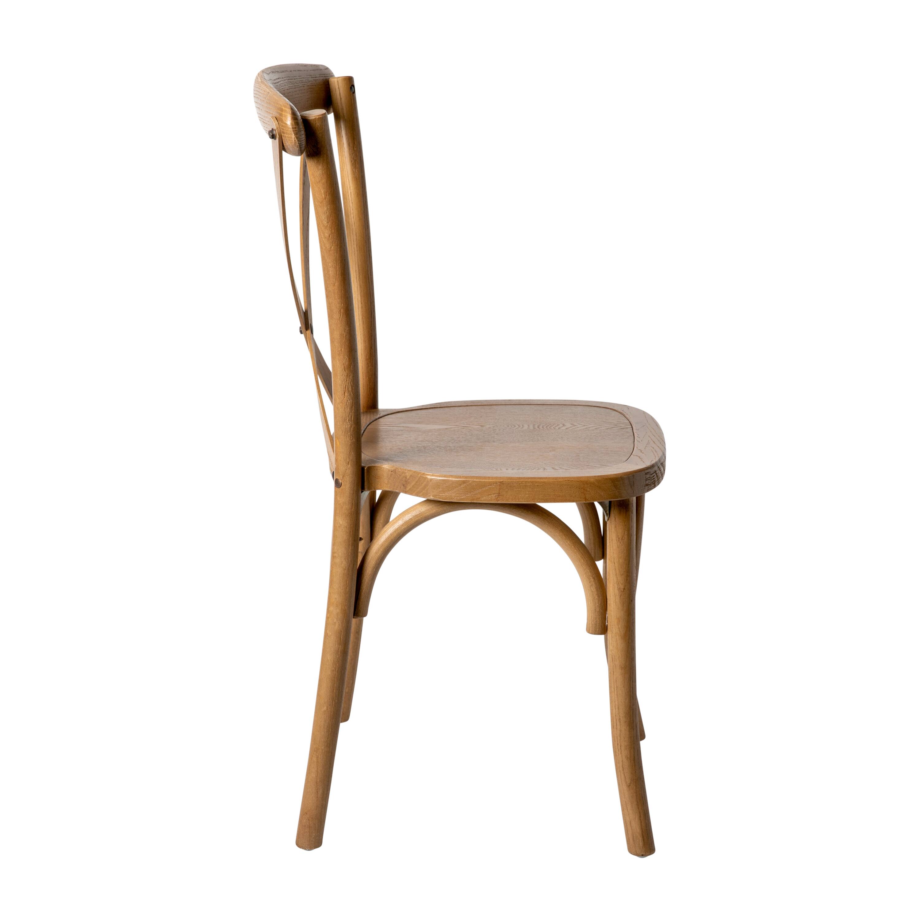Alt View 8. Emma + Oliver - Stackable Wood Cross Back Dining Chair - Pecan.