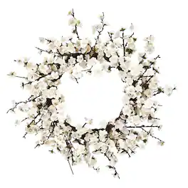 BreeBe - 24" Plum Blossom Wreath - Green