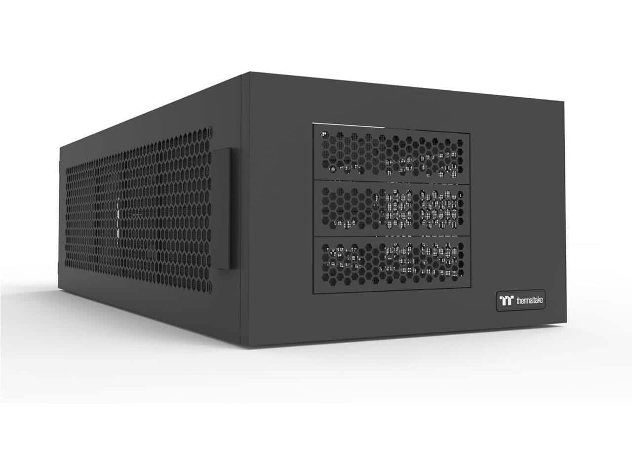 Thermaltake - AX100 Pedestal; 560mm Radiator; x8 120/140mm Fans; 8X 3.5/2.5" Drives; CA-11C-00D1NN-00 - Black