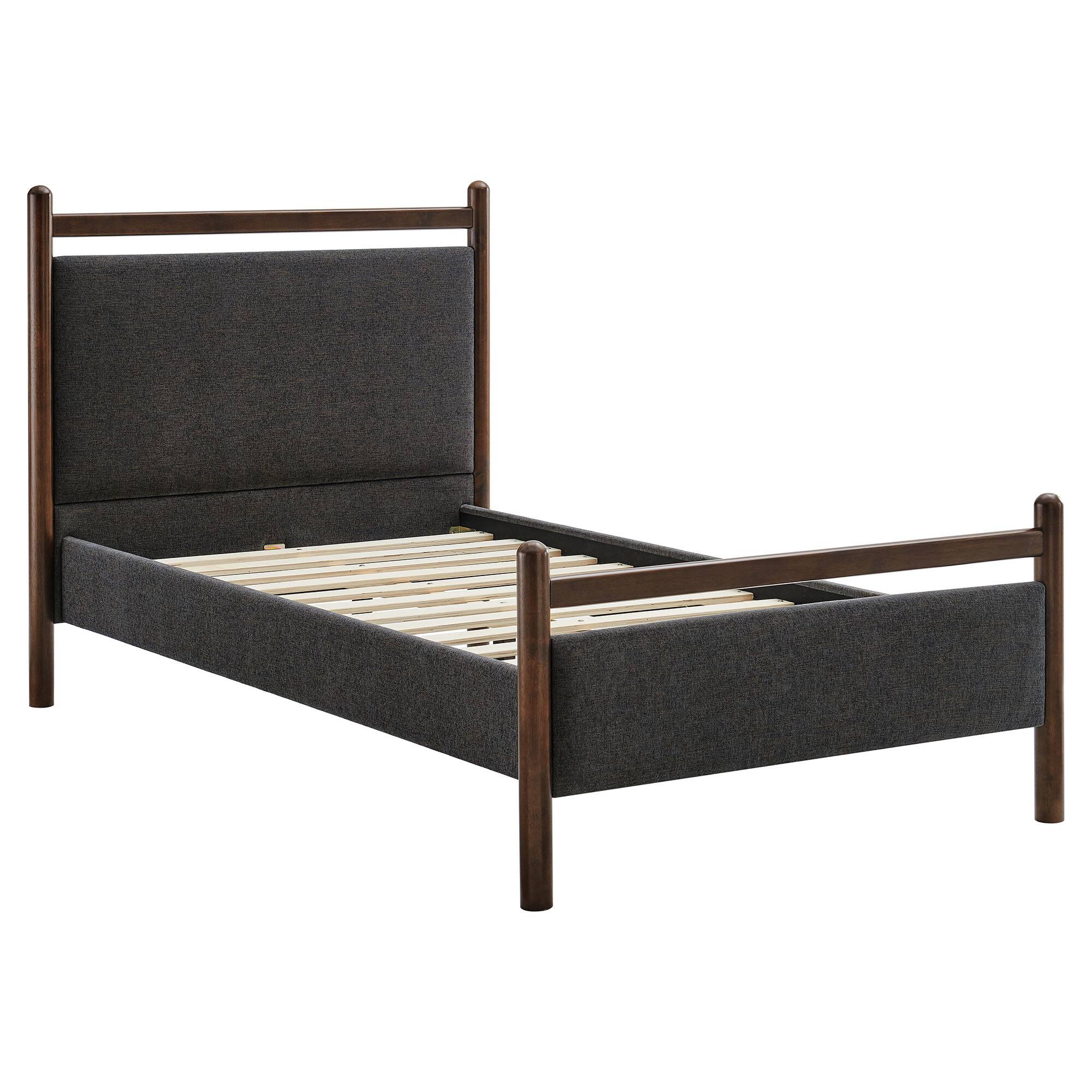Angle. Modway - Ginny Platform Bed Frame by Modway - Wenge Heathered Dark Gray.