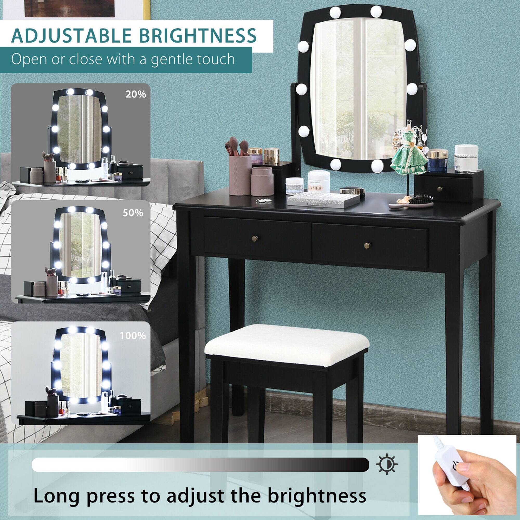 ADJUSTABLE BRIGHTNESS  
Open or close with a gentle touch  

20%  
50%  
100%  

Long press to adjust the brightness