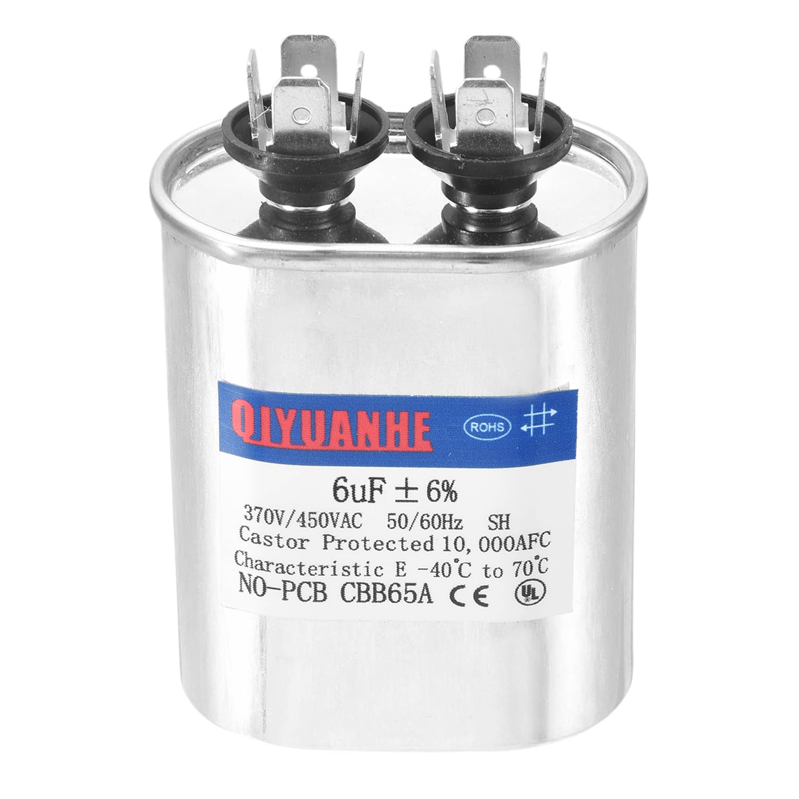 Unique Bargains - CBB65 6uF 370/450V Oval Run Start Capacitor for AC Motor Start HVAC Compressor Generator Air Condenser Heat Pump - Silver price history on PriceWatchPro