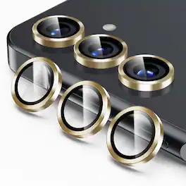 Dteck - For Samsung Galaxy S26+ Camera Lens Protectors Cover, Individual Lens Protectors,9H+ Anti-Scratch Tempered Glass Cover - Gold