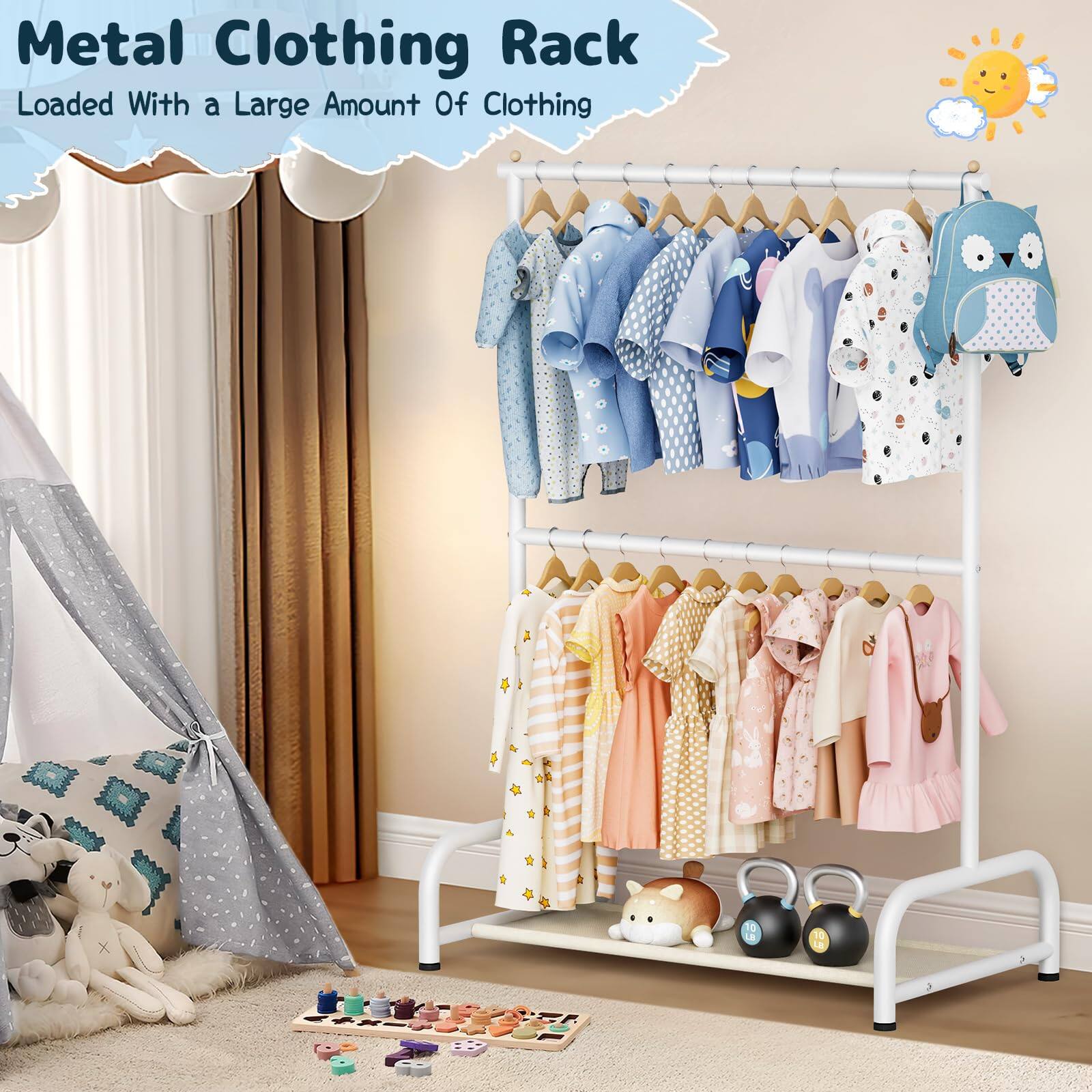 Metal Clothing Rack  
Loaded With a Large Amount Of Clothing