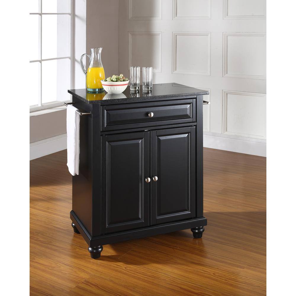 Left. Crosley Furniture - Cambridge Granite Top Portable Kitchen Island/Cart - Black.